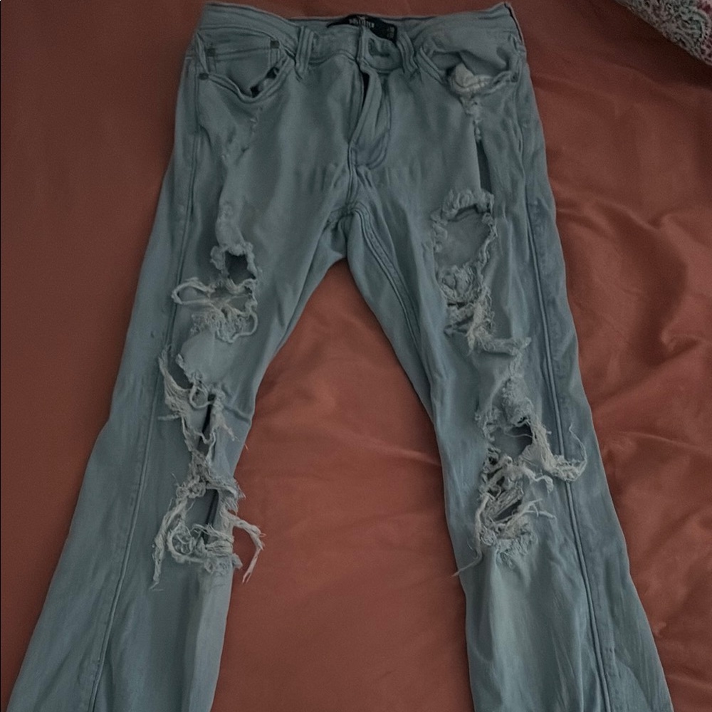 Distressed Light Blue Jeans